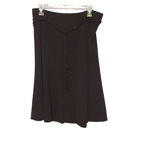 Scott Taylor Petite Fit & Flare Black Skirt Knotted Cord Belt Woman’s 12 NWT - Picture 1 of 10